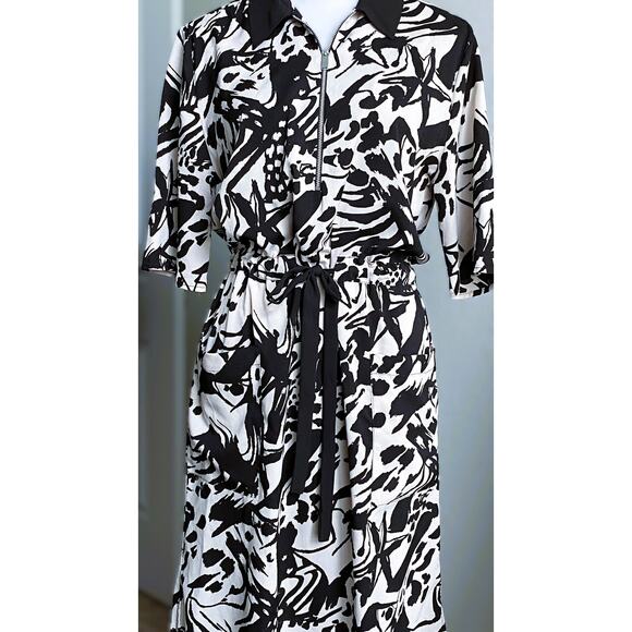 TOPSHOP Printed Collared Midi Dress Size 8 - Picture 4 of 12